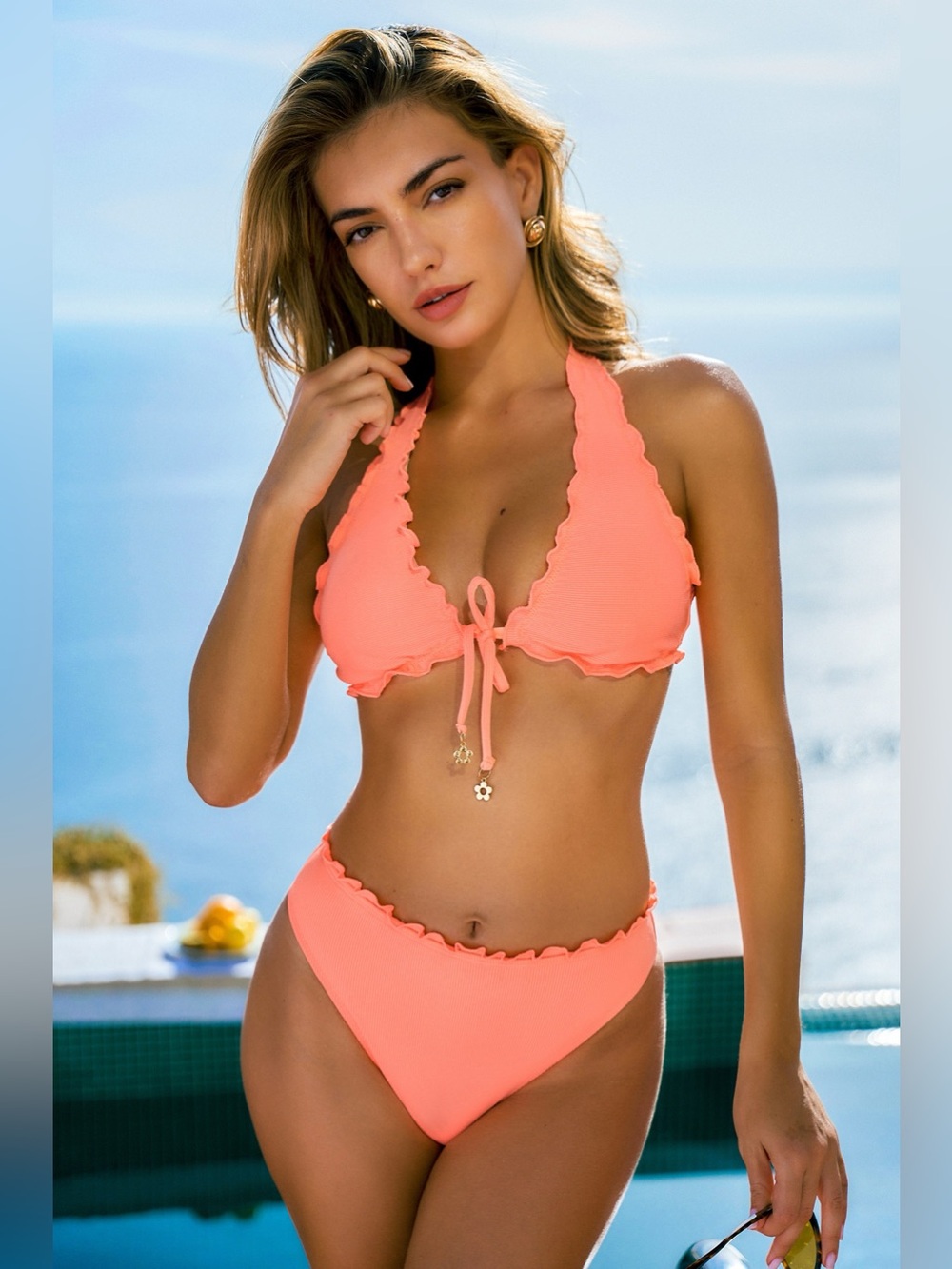 Tropics On My Mind Coral Bikini Set